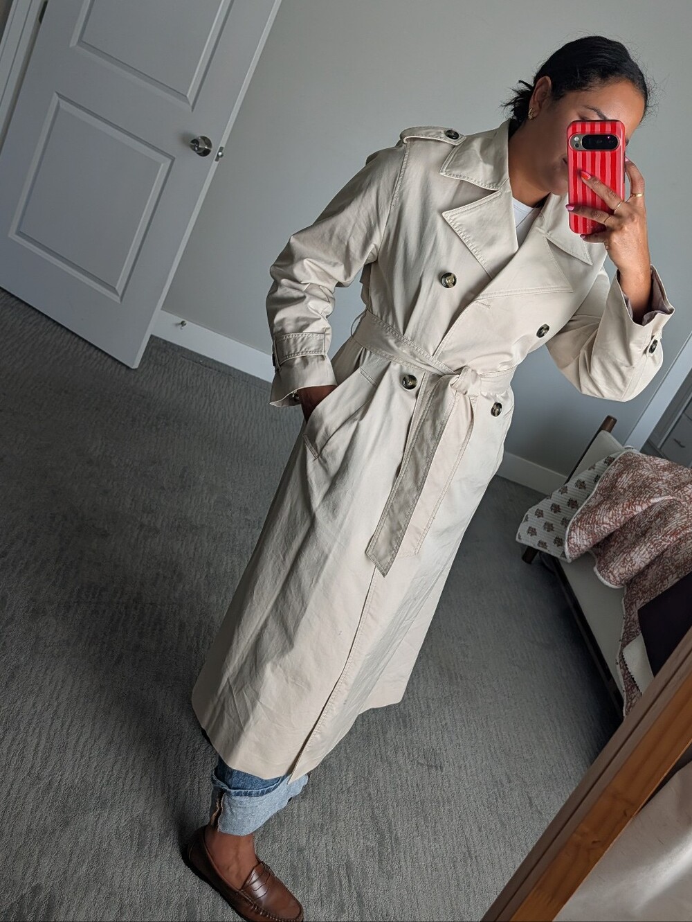 Women’s Classic Belted Trench Coat - Picture 14 of 15